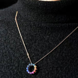 Circular Design Sapphire Pendant Necklace | Saratti