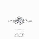 Unique Snowflake Diamond Engagement Ring | Modern Gem Jewelry | Saratti