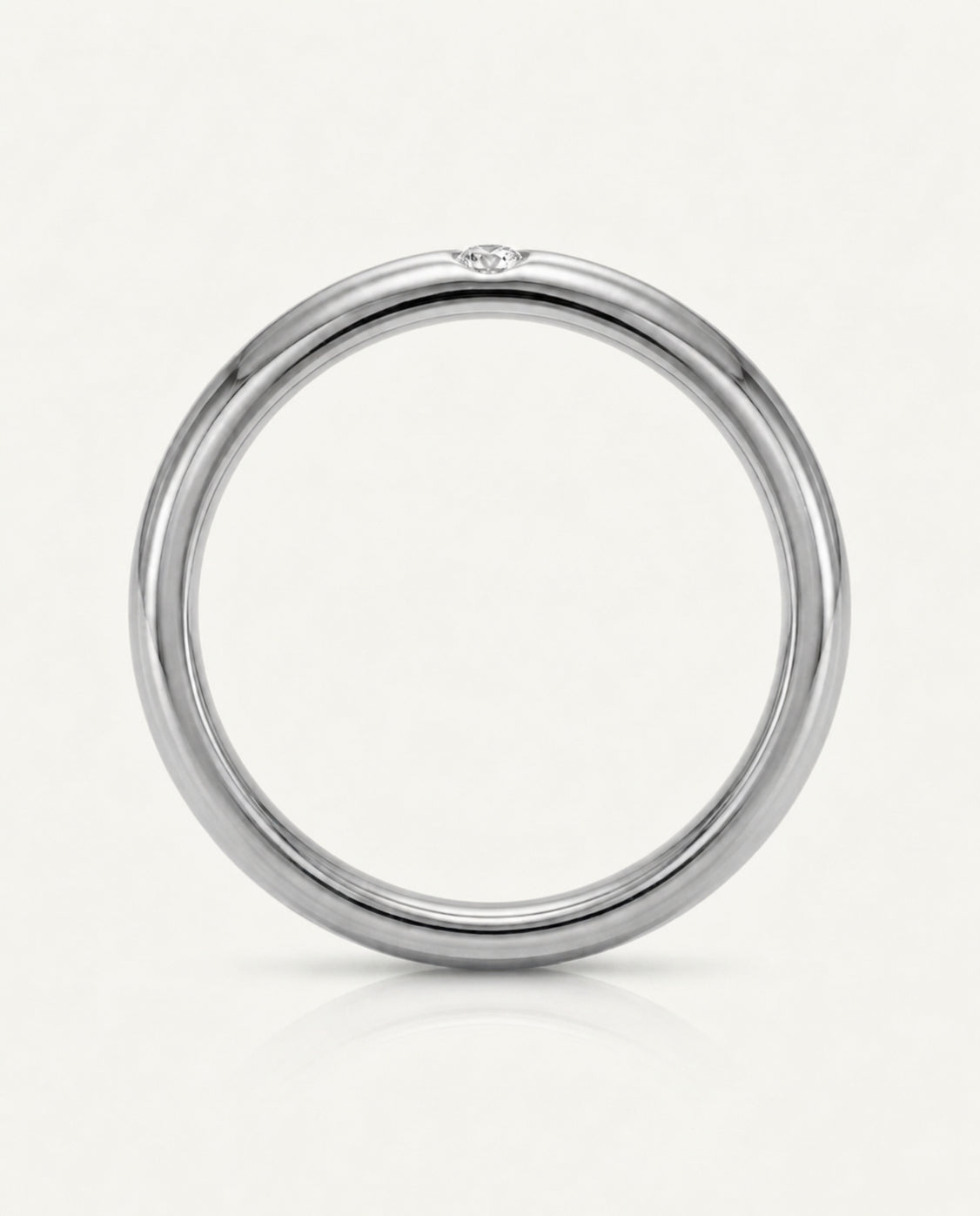 Classic plain wedding band with natural diamond in Platinum | SARATTI