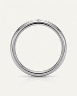 Classic plain wedding band with natural diamond in Platinum | SARATTI