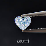 Natural 0.695 carat Light Blue diamond heart cut top view | SARATTI