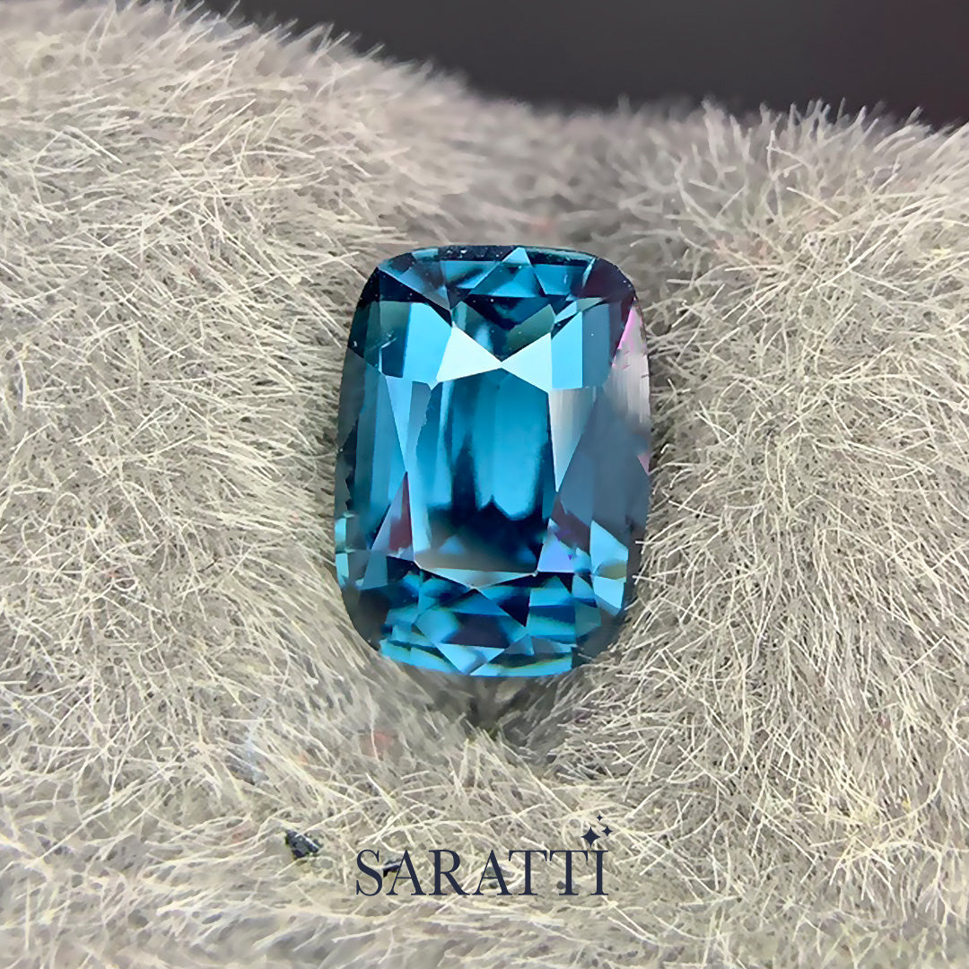 Close-up of 1.63 carat Natural spinel brilliant step cut | SARATTI