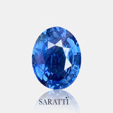 Close-up of 1.78 carat Natural sapphire oval modified brilliant cut | SARATTI  