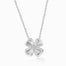 18K  White Gold Four Leaf Good Luck Diamond Drop Necklace | Saratti