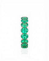 Colombian natural emerald eternity band ring in 18K Rose Gold | SARATTI