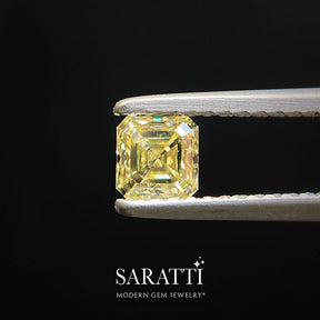 0.56 carats Asscher Cut Fancy Yellow Natural Diamond Gem