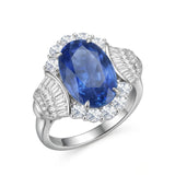 4 carats Cornflower Blue Unheated Sapphire and Diamonds Ring