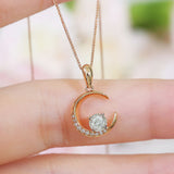 Rose Gold Crescent Chain Necklace | Saratti