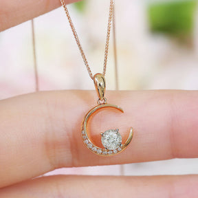 Rose Gold Crescent Chain Necklace | Saratti