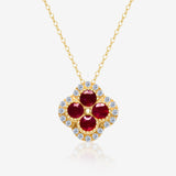 Crimson Quad Ruby and Diamond Necklace - SARATTI
