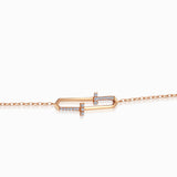 Cross Design Natural Diamond Bracelet in 18K Rose Gold | Saratti