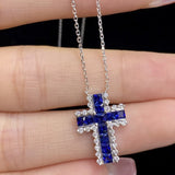 Cross Sapphire Symbol with Diamonds | Saratti