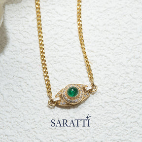 Anima Hera Emerald Pendant Necklace | Saratti Fine Jewelry 