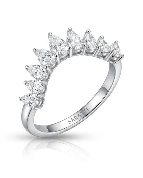 Curved Tiara Inspired Wedding Band | Modern Gem Jewelry | Saratti 