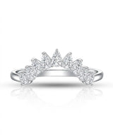 Curved Wedding Band Tiara Inspired on Female's Finger  | Modern Gem Jewelry | Saratti 
