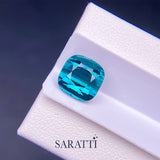 Cushion Cut Blue Tourmaline Gemstone | SARATTI  