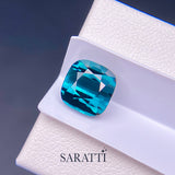 Cushion Cut Blue Tourmaline Gemstone | SARATTI  