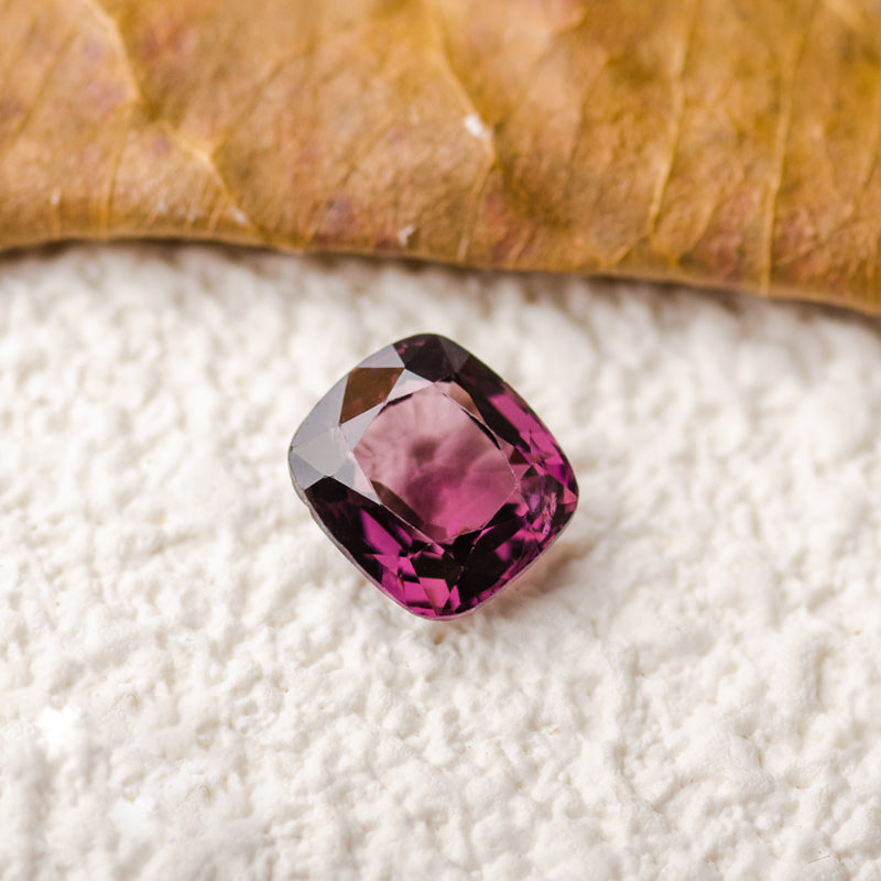 Cushion Cut Natural Spinel Gem with Purplish Pink Color | Saratti