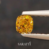 Cushion Shape Fancy Vivid Orange-Yellow Diamond 0.39ct | SARATTI