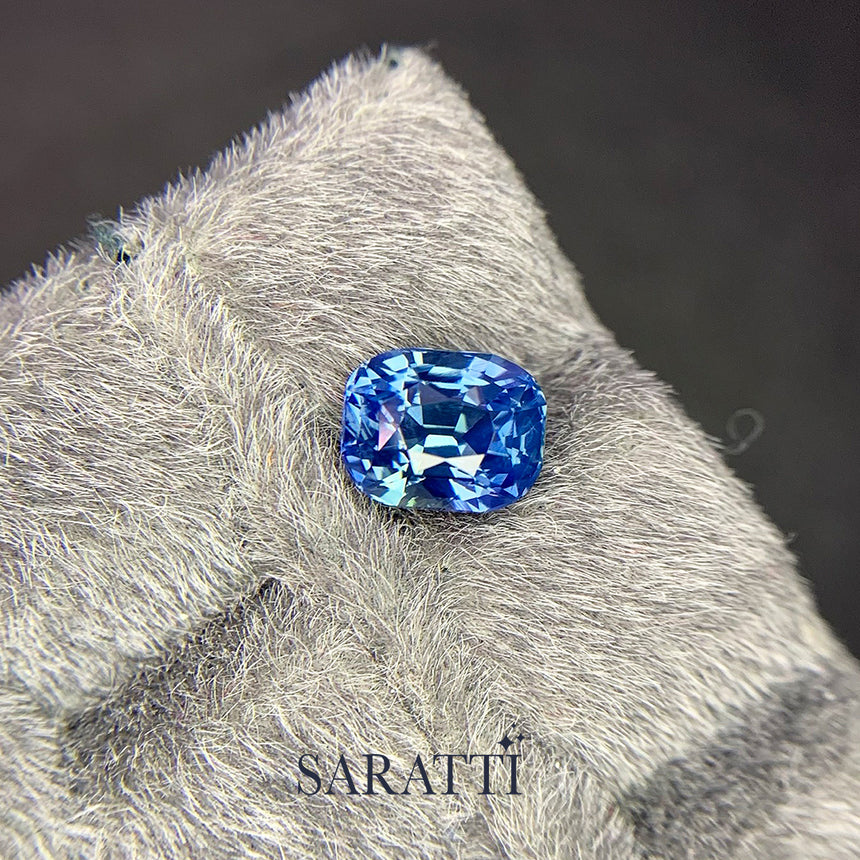 Cushion cut Natural blue sapphire 2.04 carats loose gemstone | SARATTI