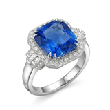 7 carats Natural Sapphire & Diamond Heirloom Ring