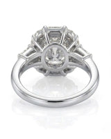 Cushion halo moissanite engagement ring for a bold refined proposal in white gold | SARATTI