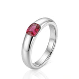Tension Set Cushion Cut Ruby Ring