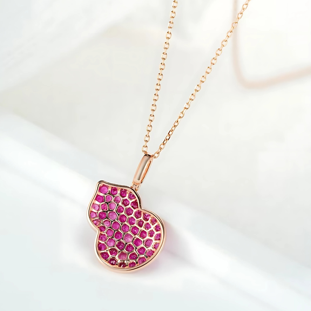 Ruby Apple Pendant Necklace