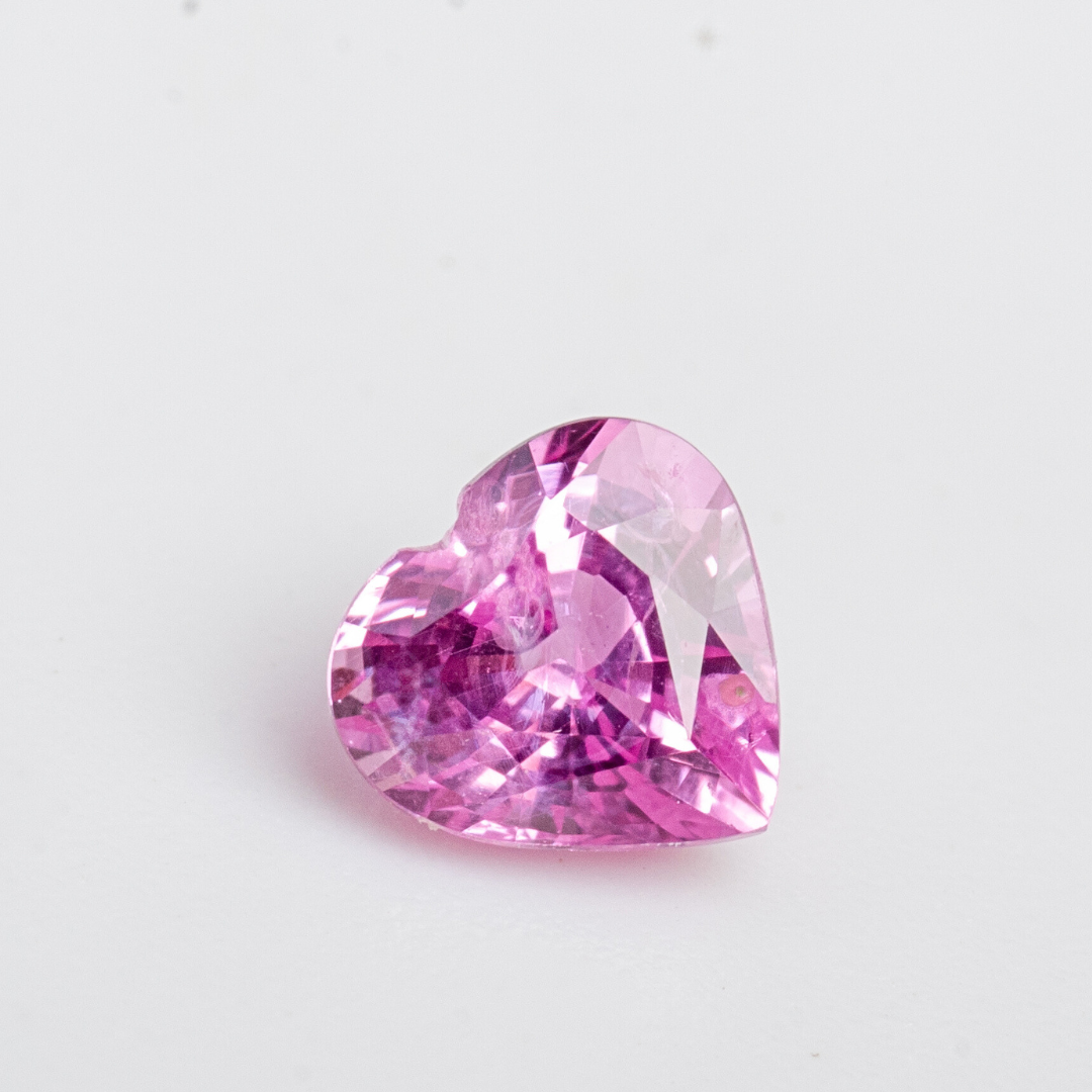 0.61 Carats Heart Shape Pink Sapphire Gemstone – 4.8 × 4.7mm