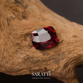 Vibrant Red Cushion Cut Spinel - 0.81 Carat | Modern Gem Jewelry | Saratti