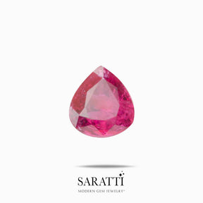 Elegantly Cut Rose Red Pear Gem | Saratti