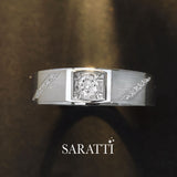 White Gold Seika Sublime Diamond Ring For Men | Saratti 