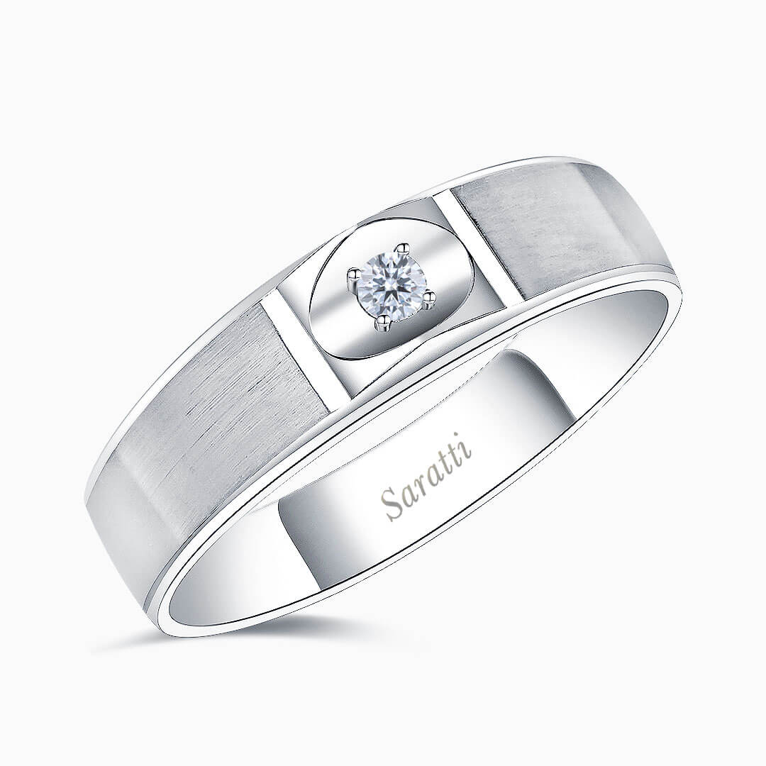 Mandorla Diamond Ring for Men