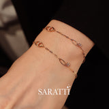 Model wears Alma Theta Diamond Bracelet for Women | Saratti 