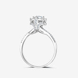 Split Shank Diamond Engaement Ring with Unique Nature Inspired Design with Halo | Saratti Jewelry