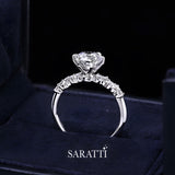 【Joan】Six Prong Diamond Ring in 18K White Gold