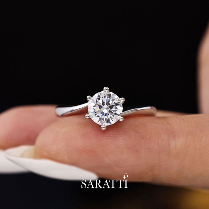 Twisted Shank in 18K White Gold | Saratti Jewelry