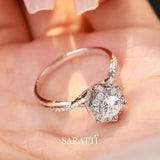 Split Shank Diamond Engagement Ring in 18k White Gold - Saratti Jewelry