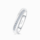 White Gold Oblong Channel Set Diamond Eternity Wedding Band | Saratti