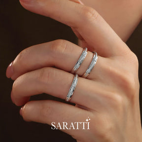 Model Stacks Channel Set Natural Diamond Eternity Wedding Bands | Saratti