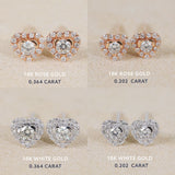 Pave Set Tiny Diamond Halo Stud Earrings  | Saratti | Custom High and Fine Jewelry