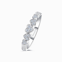 Five Heart Diamond Eternity Wedding Bands