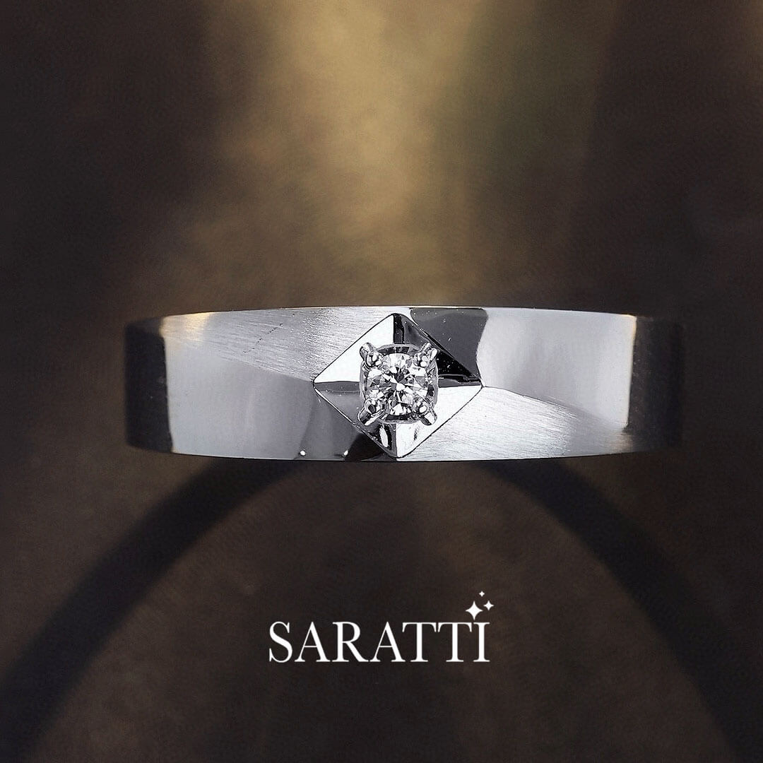 Solitaire Diamond View of Cometa Soul Diamond Ring for Men | Saratti 