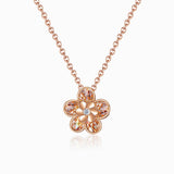 Illusion Setting Floral Small Diamond Necklace