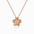 Rose Gold Floral Small Diamond Necklace | Saratti 