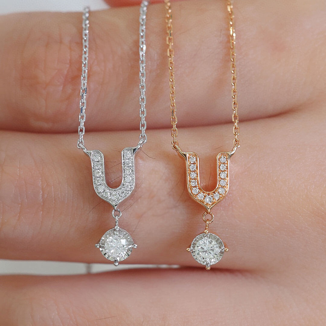 Rose and White Gold Chain Necklaces | Saratti