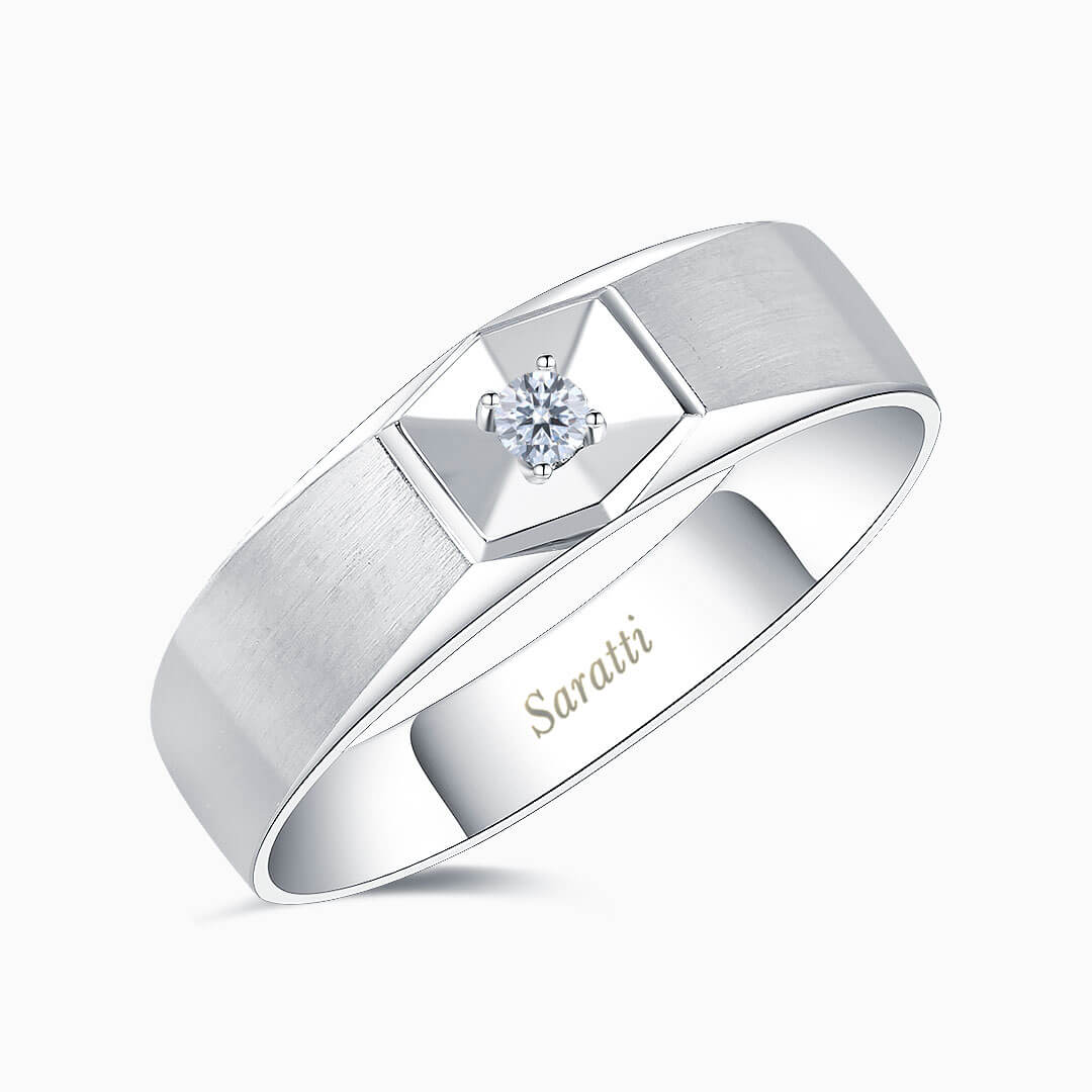Six Paths Two Tone Diamond Ring for Men