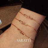 Rose Gold Clou Courbé II Diamond Bracelet for Women | Saratti 