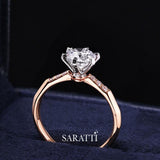 Two Tone Promise Ring | Diamond 18K White and Yellow Gold Ring | Saratti Jewelry