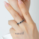 Rare Black Diamond Infinity Band in Platinum | Saratti Jewelry